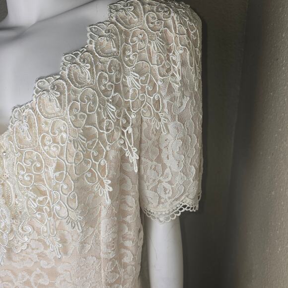 Vintage 1980's Jessica McClintock Bridal Mother of the Bride Dress Lace 15/16 - Picture 3 of 8